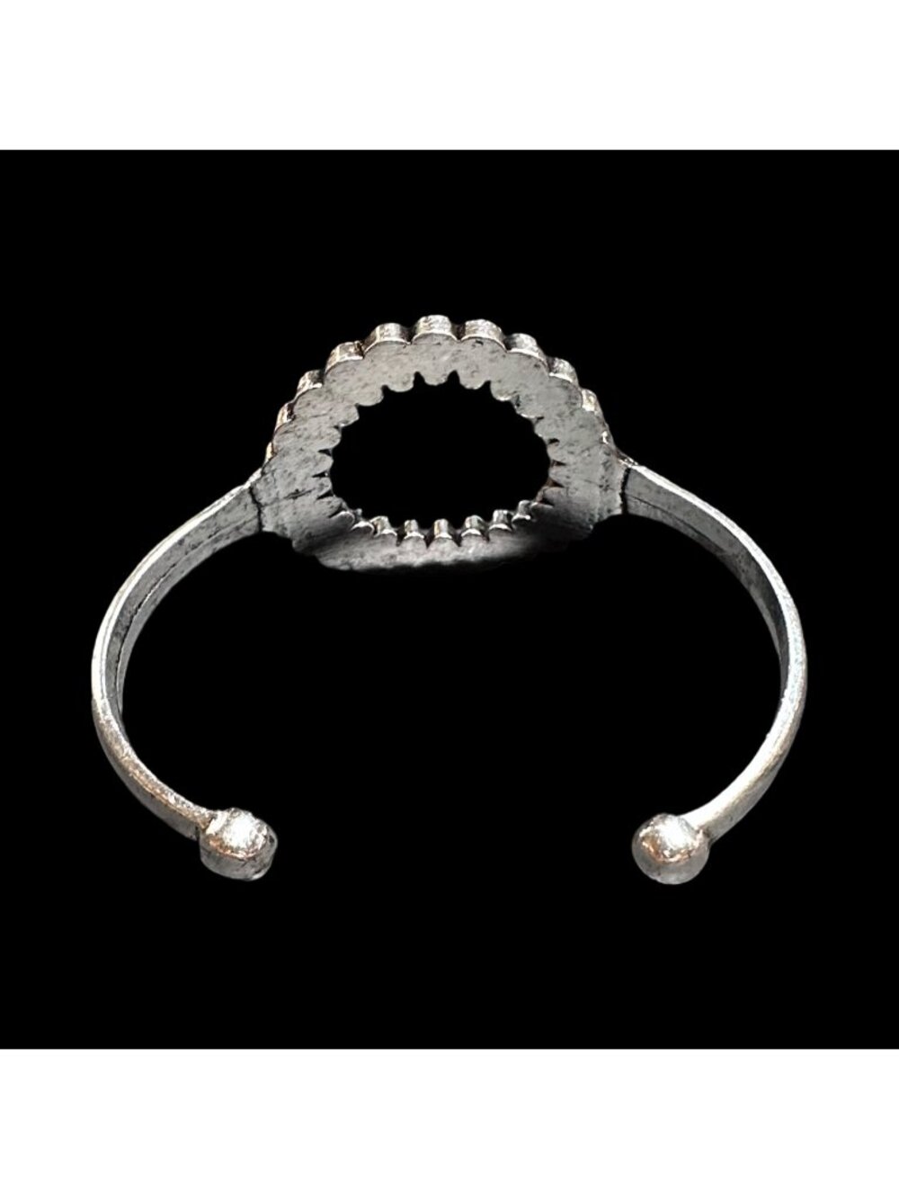 Southwestern Style Cuff Bracelet Silver Tone Blue Faux Turquoise Womens Jewelry - Picture 5 of 6